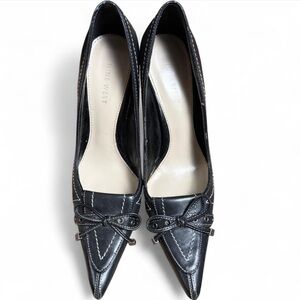 Nine West Black Heels with Bow Detail